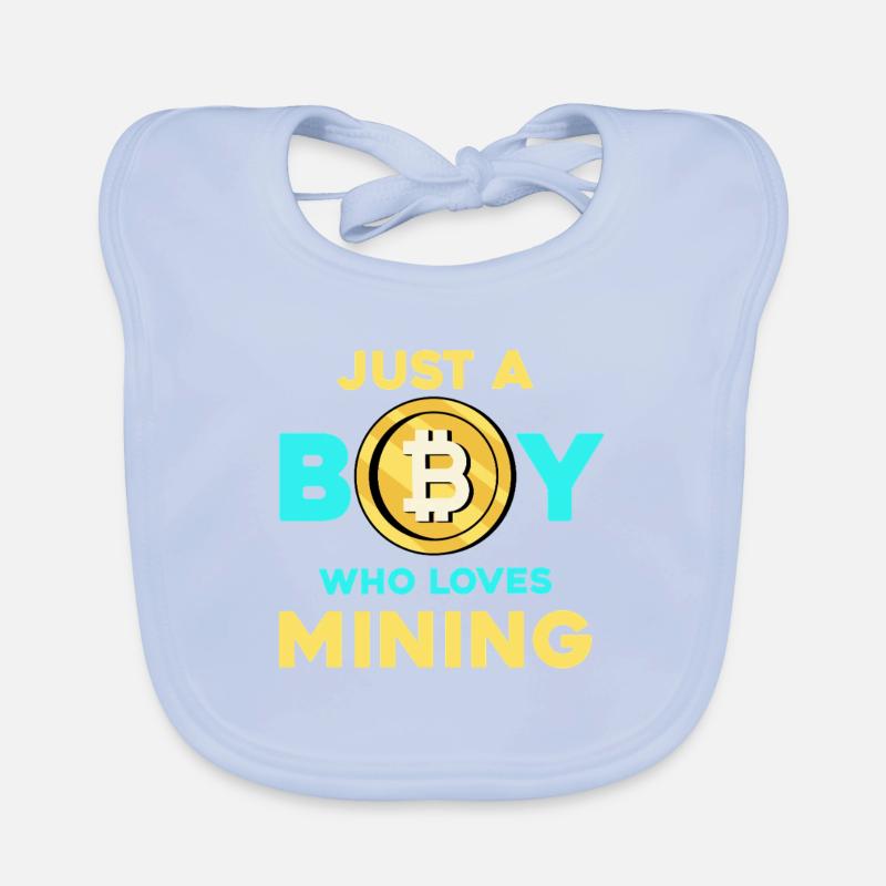 Krypto Mining Junge – Bitcoin Leidenschaft Baby Bio-Lätzchen