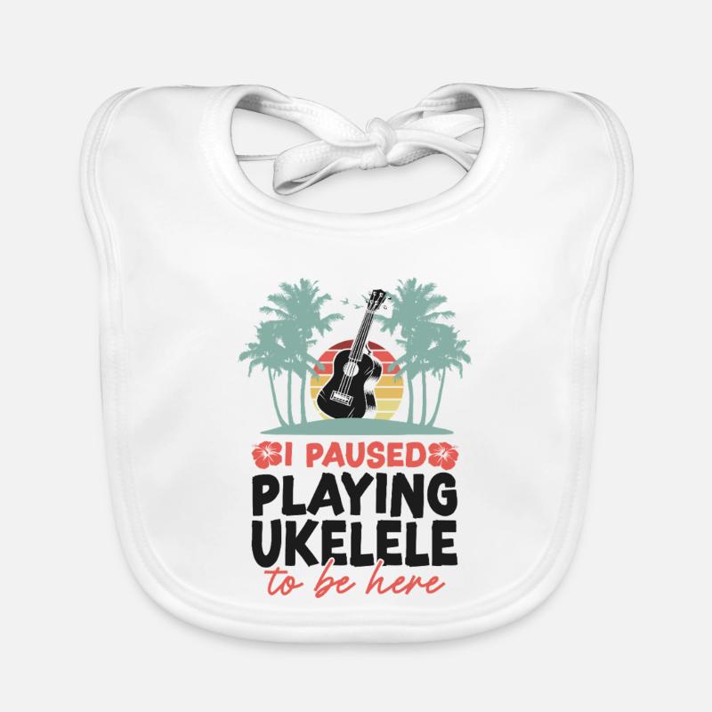 Hawaiian Ukulele Uke I Paused Baby Bio-Lätzchen