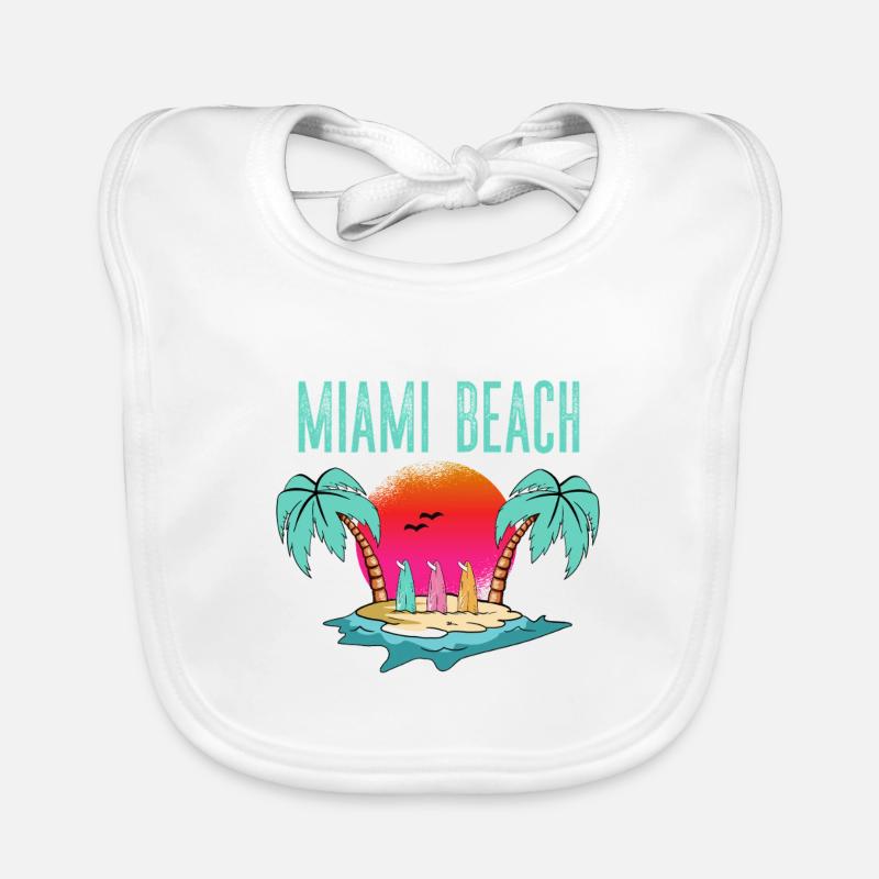 Miami Beach Paradise Getaway Organic Baby Bibs