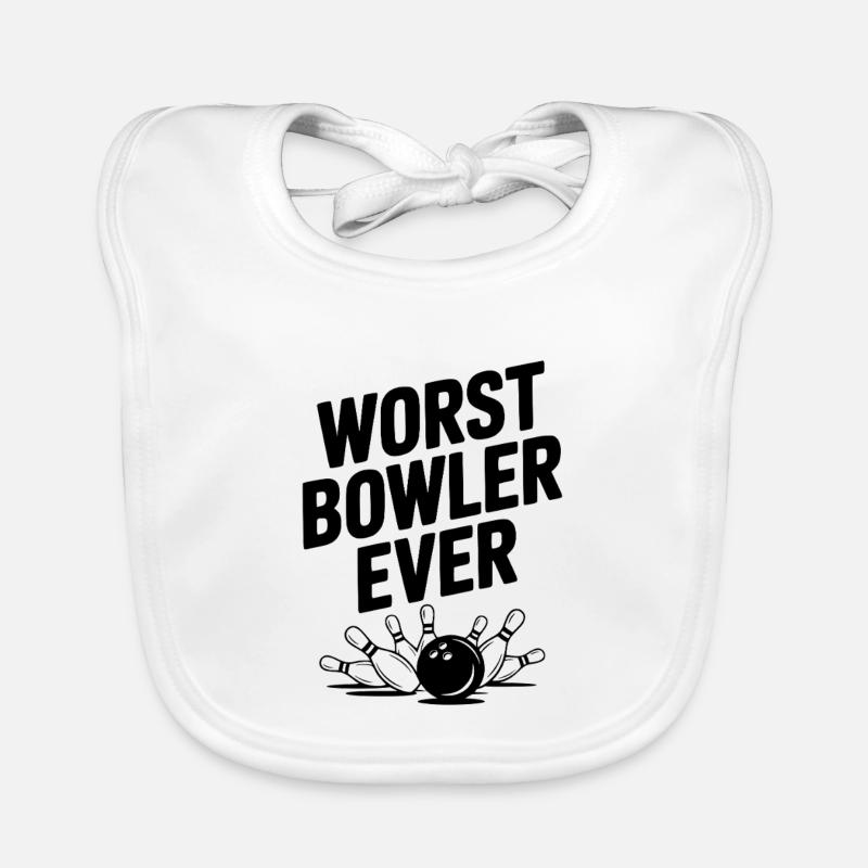 Worst Bowler Ever Organic Baby Bibs