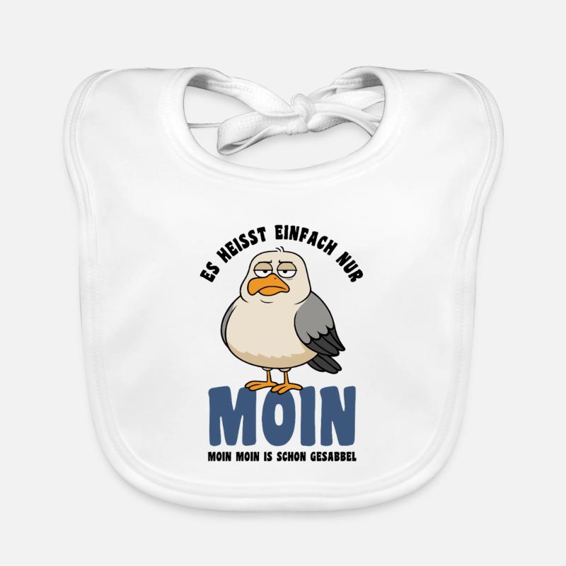 Möwe - Es heißt einfach nur Moin - Spruch Baby Bio-Lätzchen
