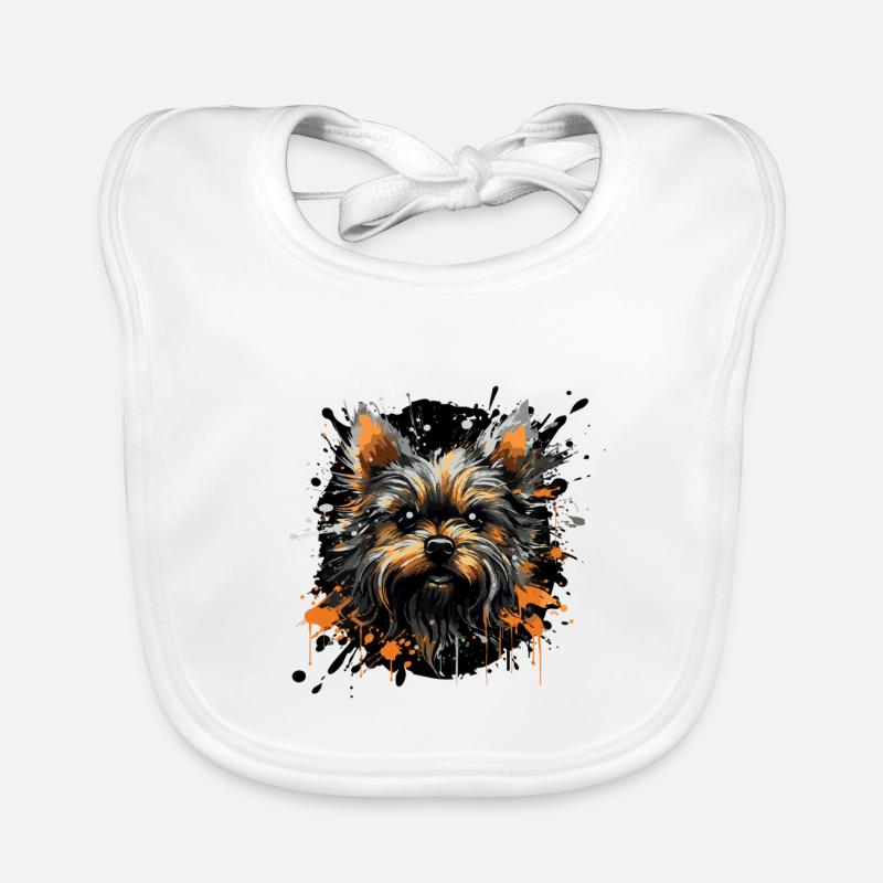 Yorkshire Terrier Splatter Baby Bio-Lätzchen