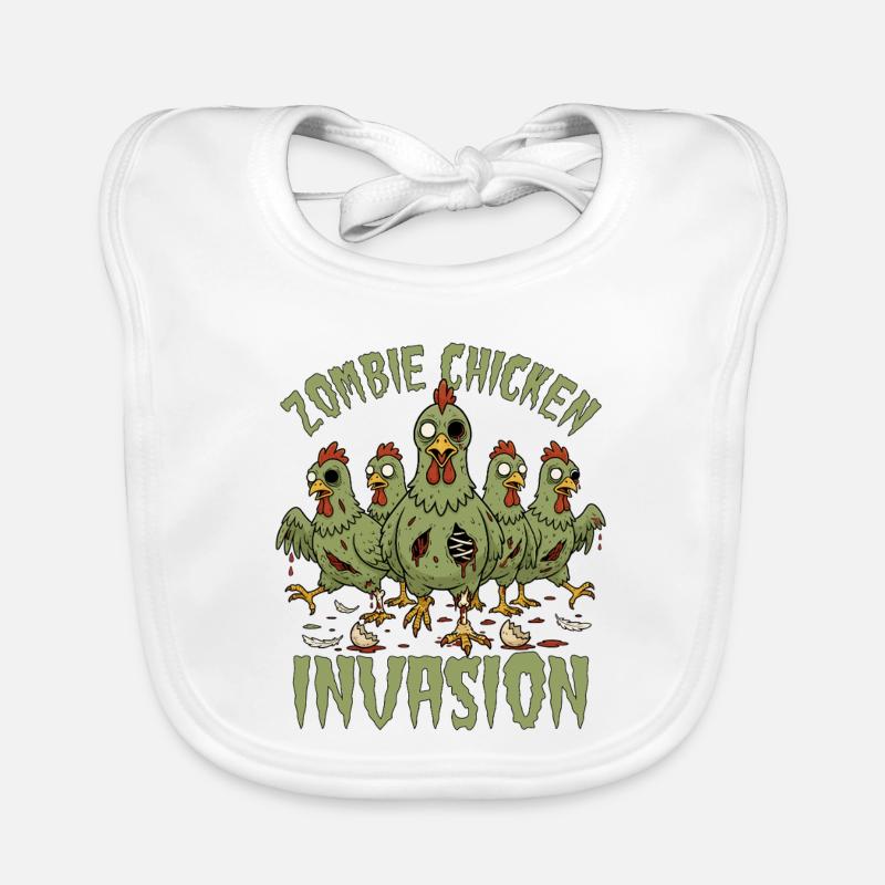 Zombie Chicken Invasion Organic Baby Bibs