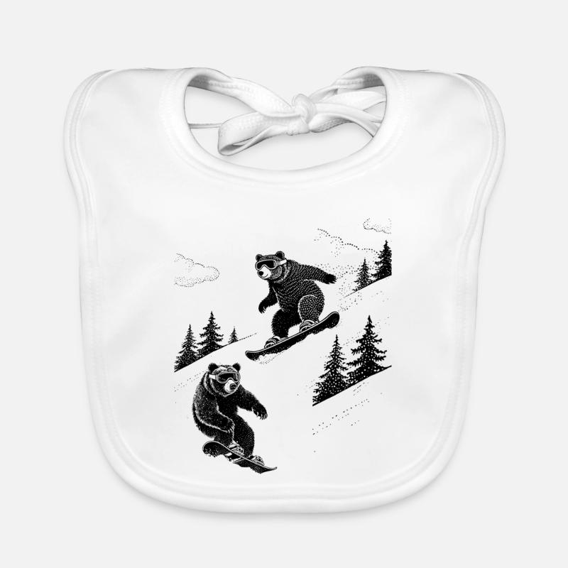 Snowboard Bear Bavoir bio Bébé