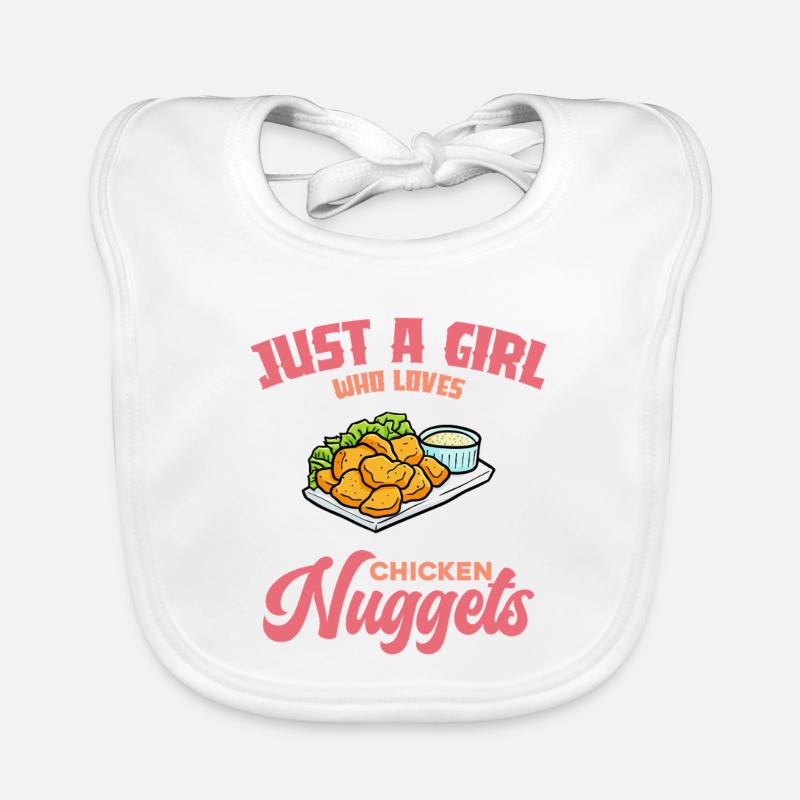 Mädchen liebt Chicken Nuggets Baby Bio-Lätzchen