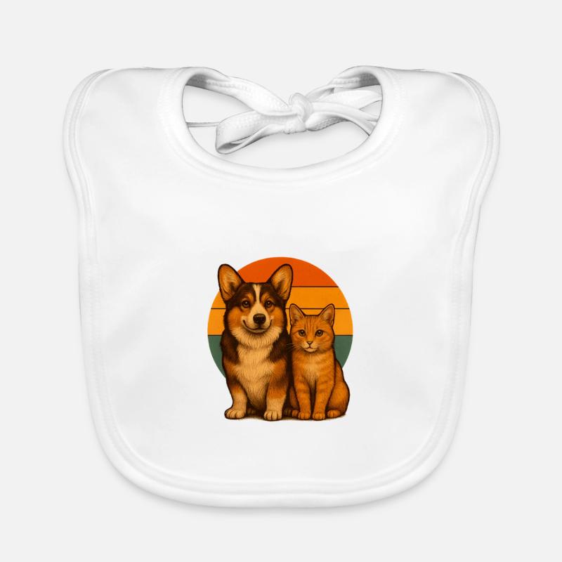 Corgi et chat Bavoir bio Bébé