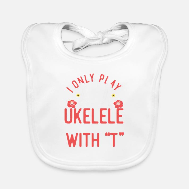 Ukulélé hawaïen que je ne joue que Bavoir bio Bébé