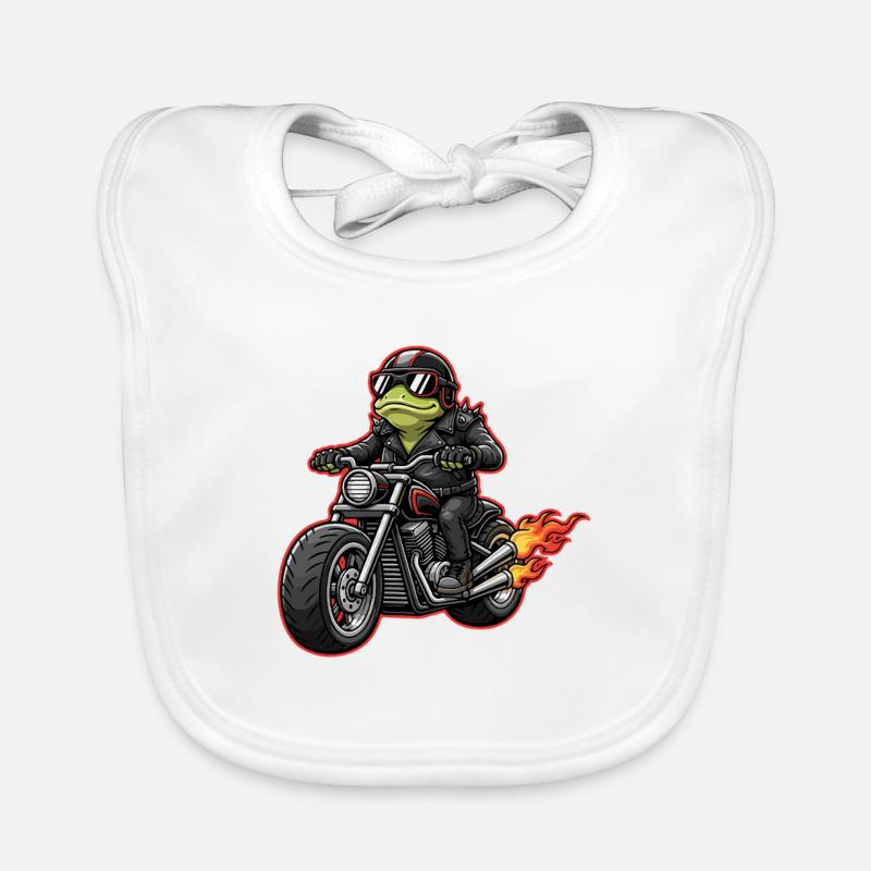 Frosch Biker im Lederjacke Style Baby Bio-Lätzchen