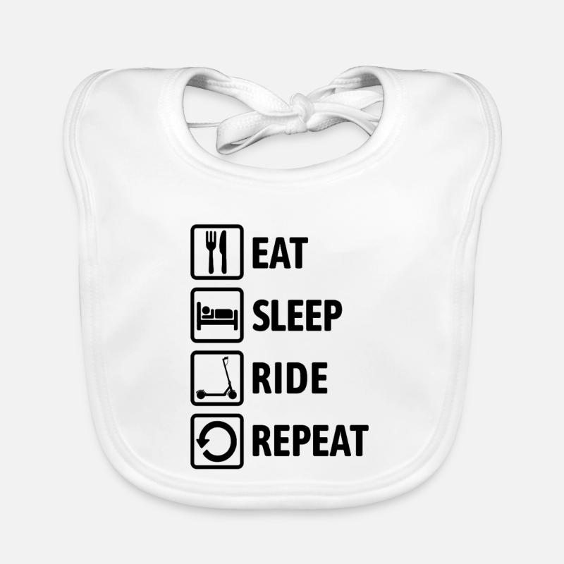 Eat Sleep Ride Repeat - E-Scooter fahren Baby Bio-Lätzchen
