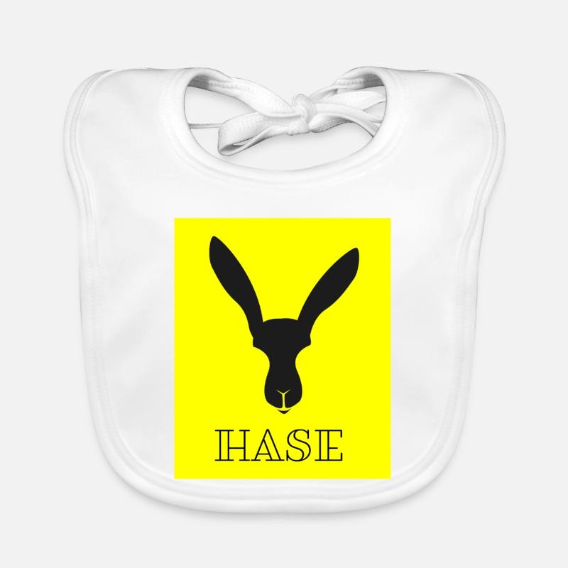 Bunny Silhouette Yellow Contrast Organic Baby Bibs