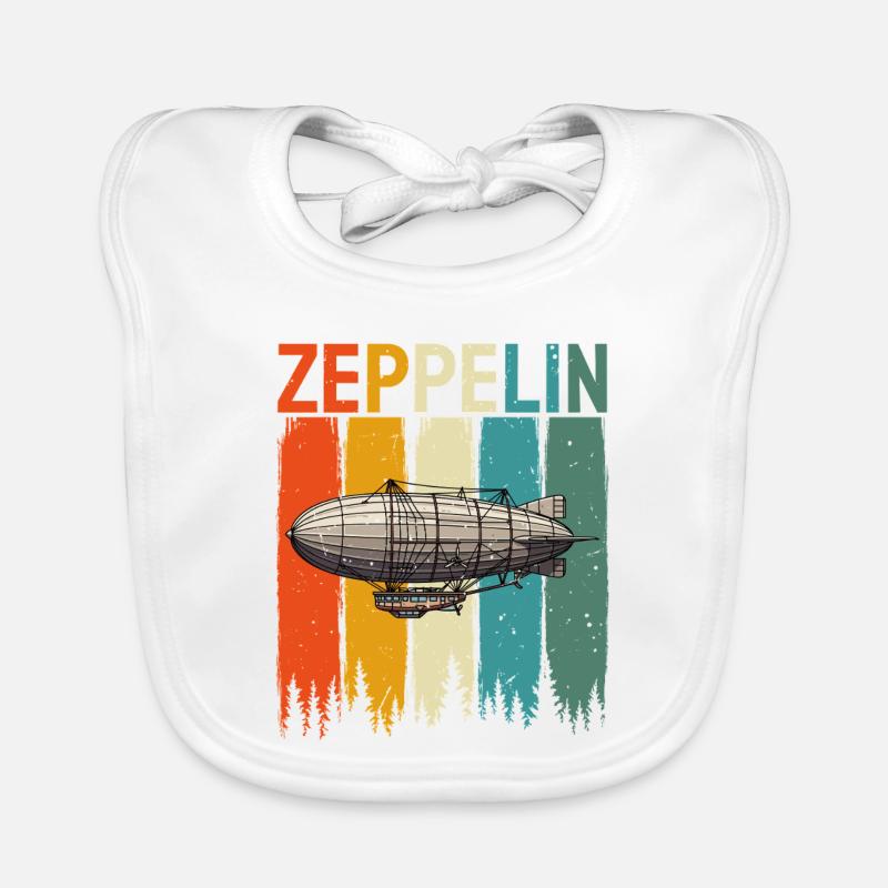 Style Rock Vintage Rétro Zeppelin Dirigeable Bavoir bio Bébé