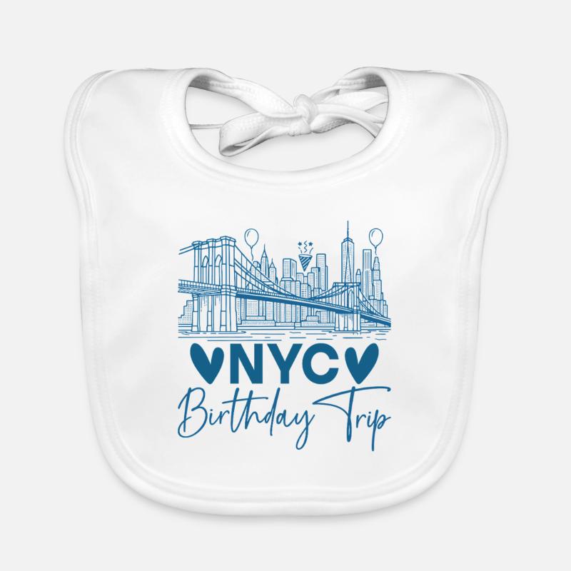 NYC Birthday Trip Organic Baby Bibs