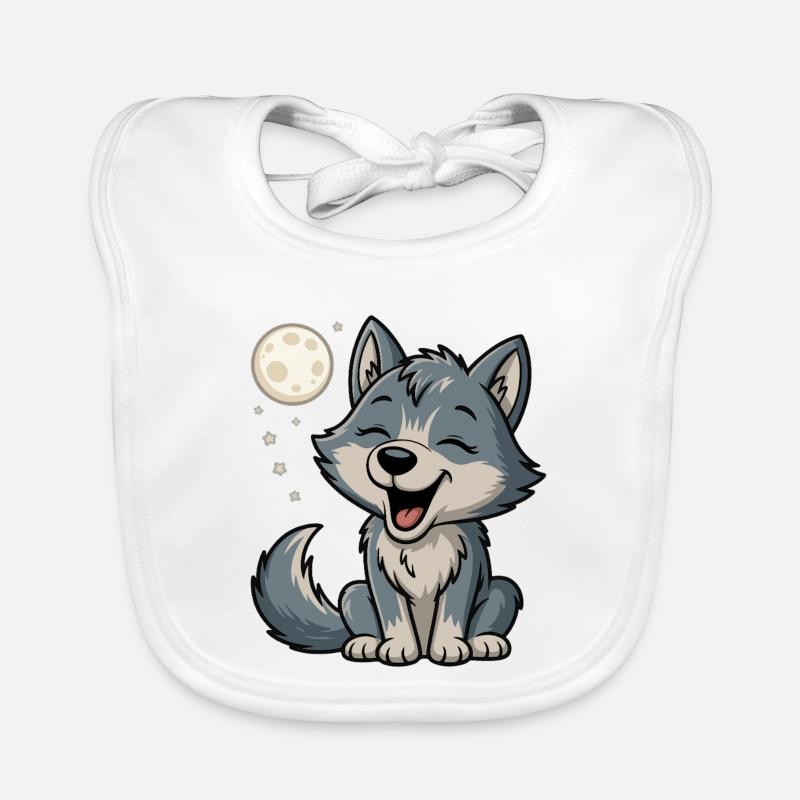Moonlight Wolf Cuddle Organic Baby Bibs