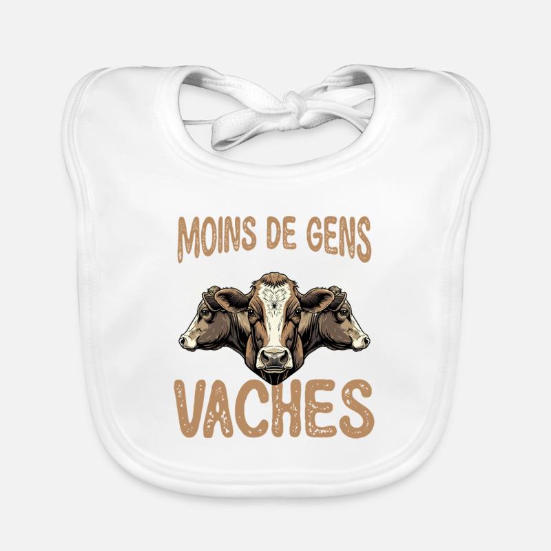 Moins De Gens Plus De Vaches Lustiger Bavoir bio Bébé