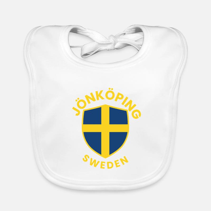 Jönköping Sweden Shield Emblem Organic Baby Bibs