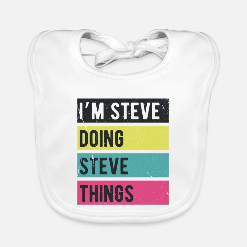 Ich bin Steve Doing Steve Things Retro Colors Baby Bio-Lätzchen