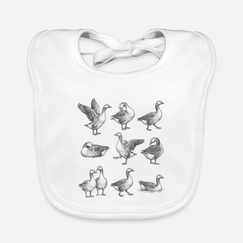 Graue Gänse Silhouetten Muster Baby Bio-Lätzchen
