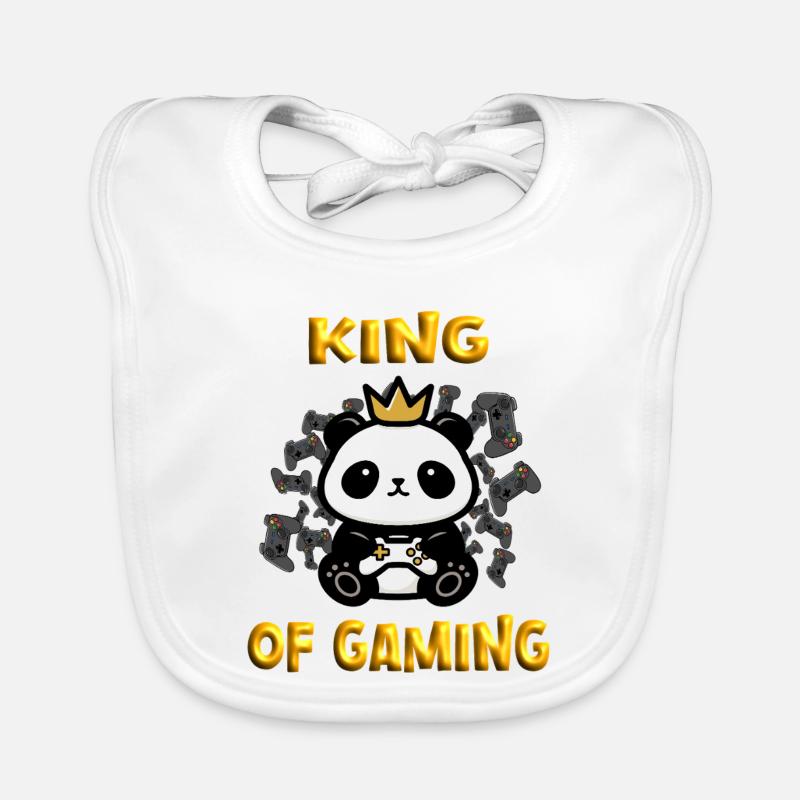 Roi du Panda Gaming - Bavoir bio Bébé - blanc