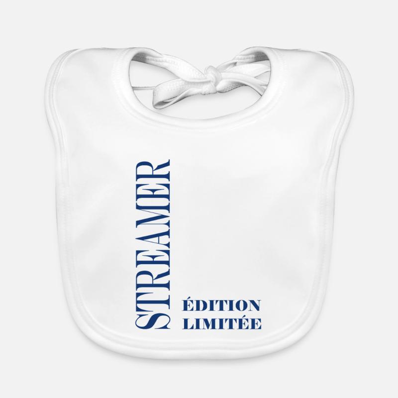 Limitierte Edition Blue Serif Streamer Baby Bio-Lätzchen