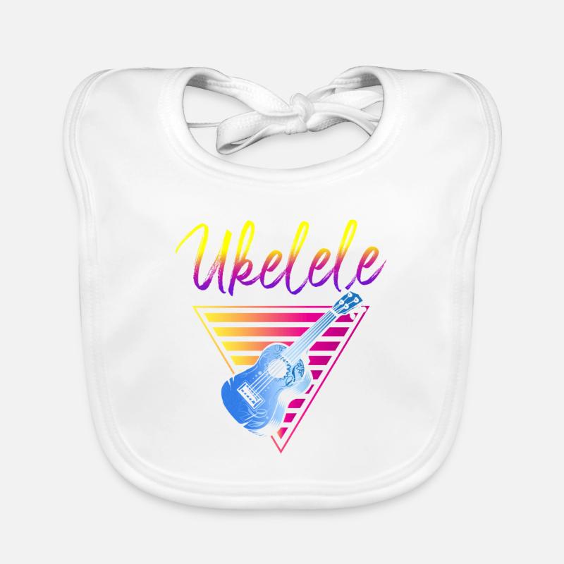 Hawaiian Ukulele Uke Retro 80s 90s Baby Bio-Lätzchen