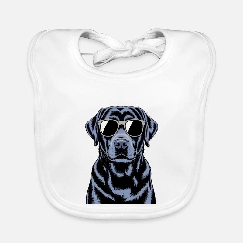 Schwarzer Labrador  Baby Bio-Lätzchen