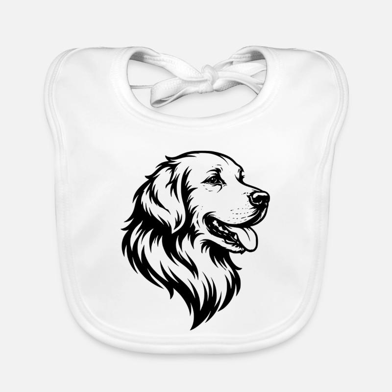Golden Retriever - Baby Bio-Lätzchen - Weiß