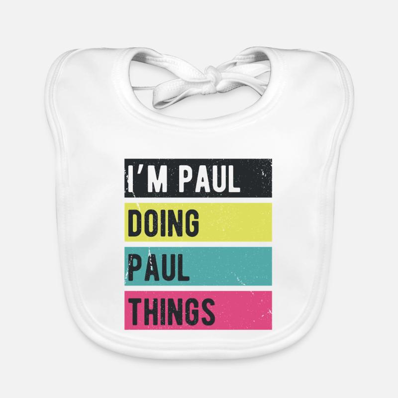 Ich bin Paul und mache Paul Things Retro Colors Baby Bio-Lätzchen