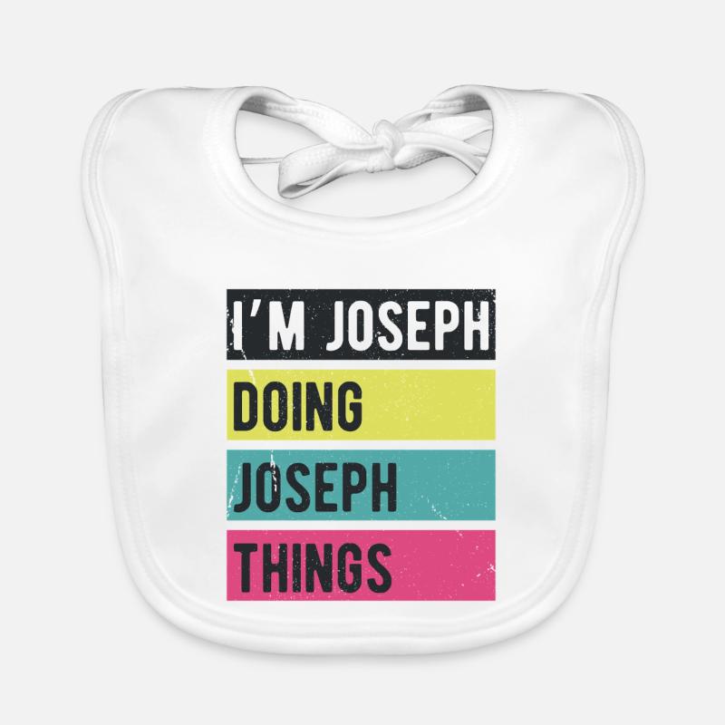 Ich bin Joseph Mache Joseph Dinge Retrofarben Baby Bio-Lätzchen
