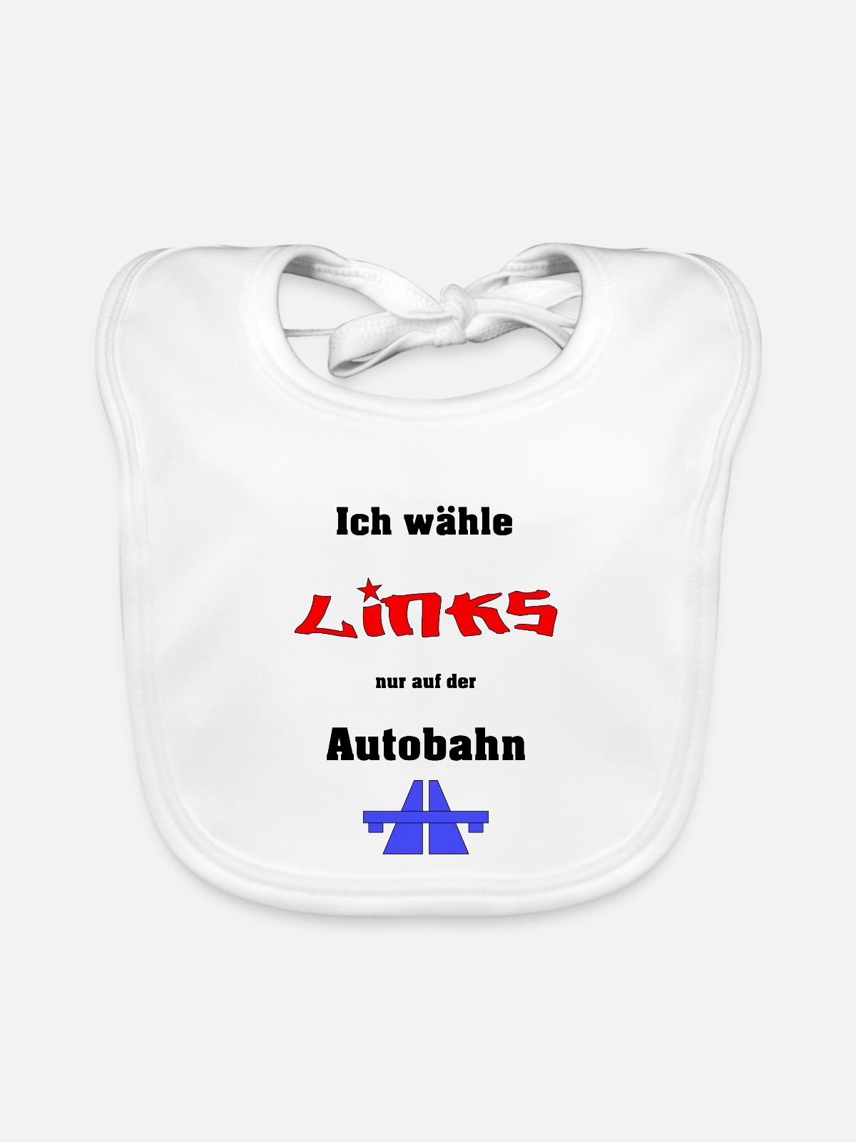 Ich wähle Links - Baby Bio-Lätzchen - Weiß - Vorne