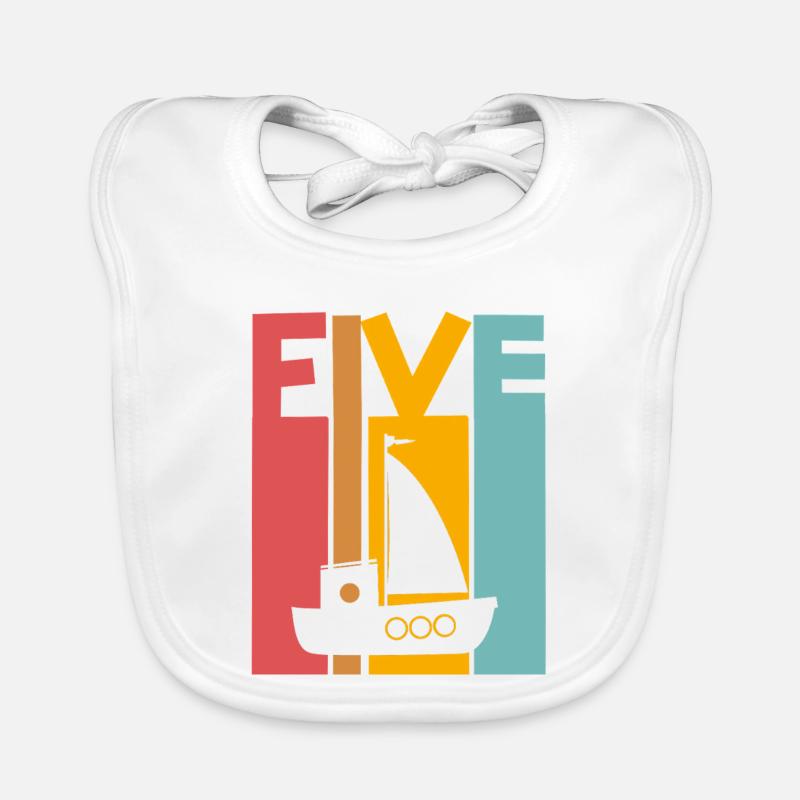 5. Geburtstag Segelschiff Baby Bio-Lätzchen