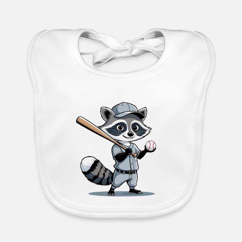 Héros du baseball Raccoon Bavoir bio Bébé