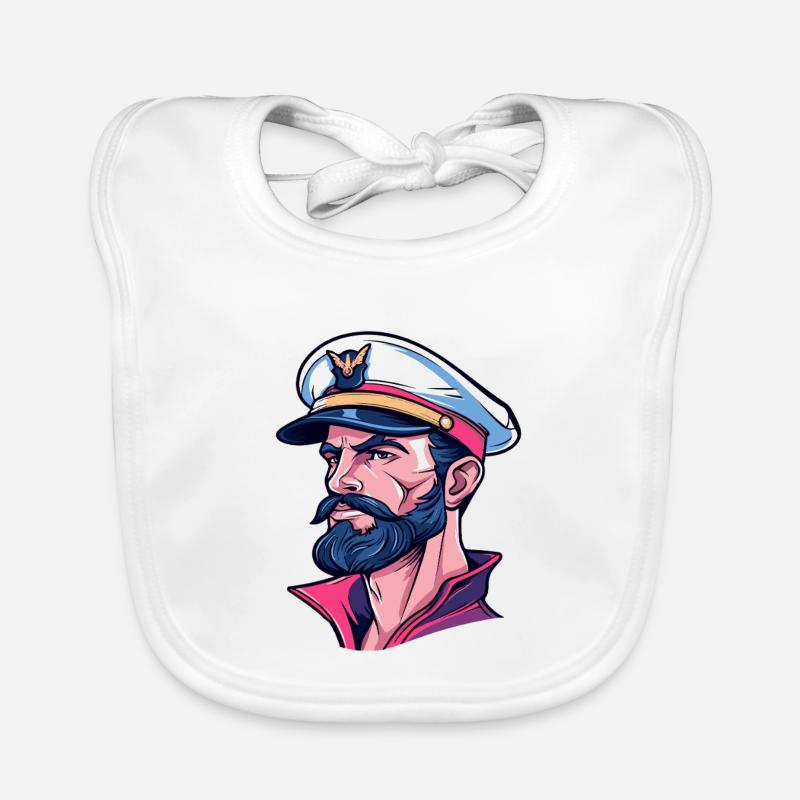 Captain in Neon Comic Style Organic Baby Bibs