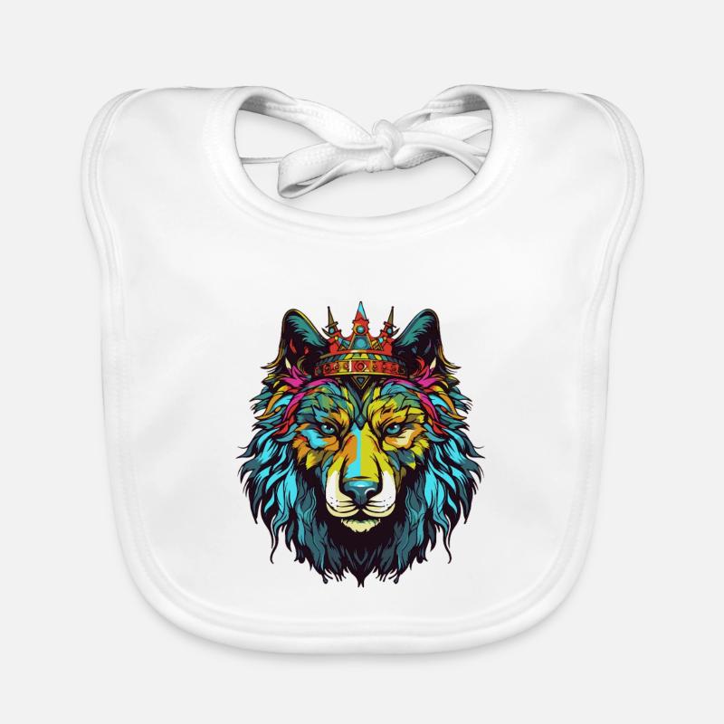 Couronne de bande dessinée Wolf Bavoir bio Bébé