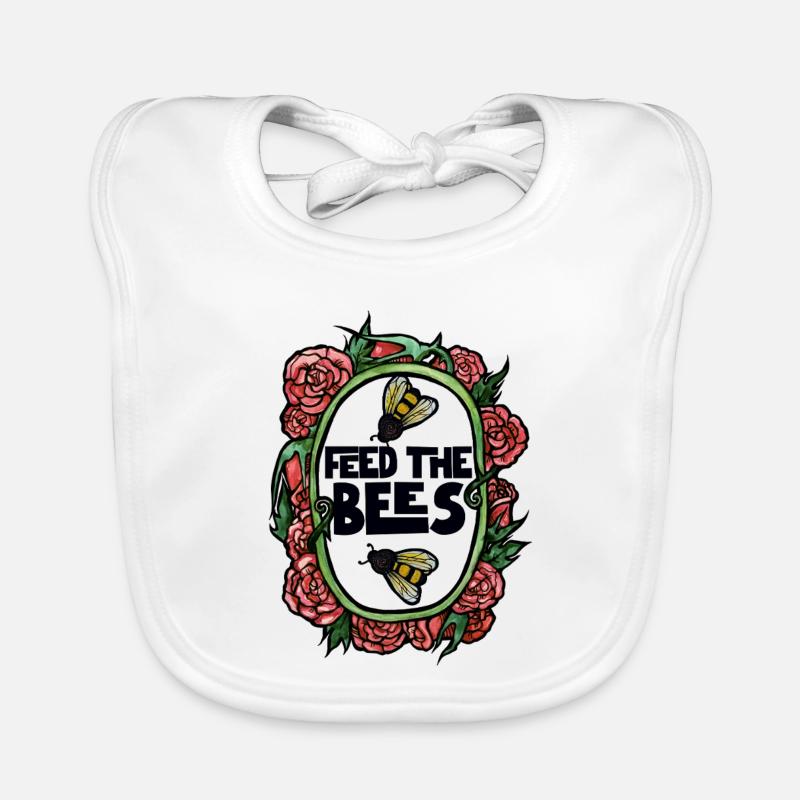 Feed the Bees Floral Frame Organic Baby Bibs