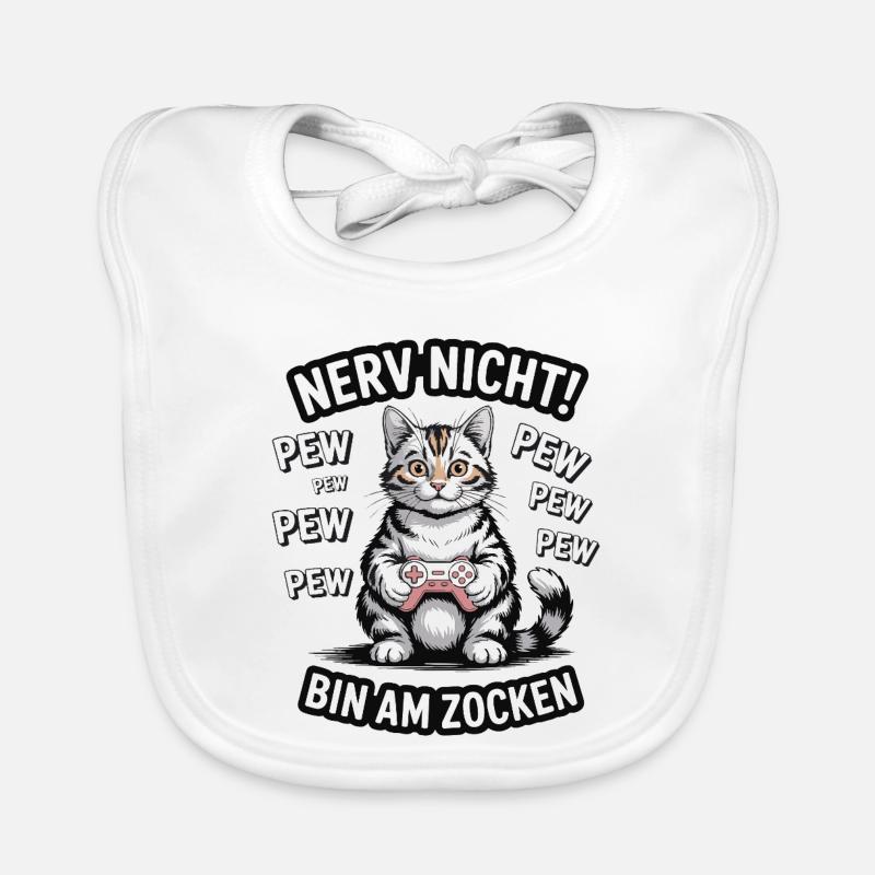 Courage Not I Gaming Cat Design Bavoir bio Bébé