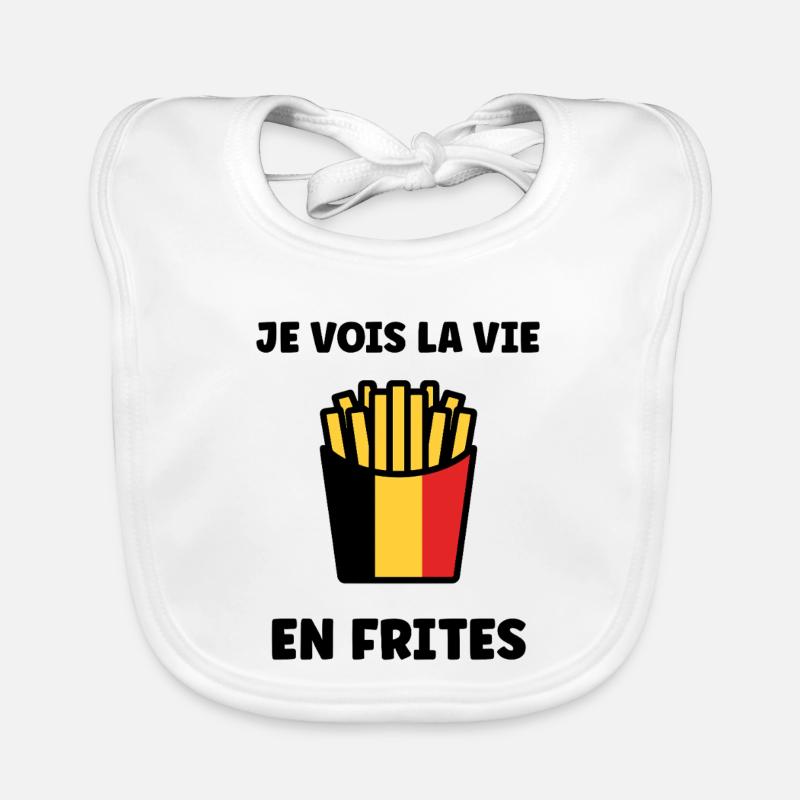 Frites Belges Drapeau Graphic Bavoir bio Bébé