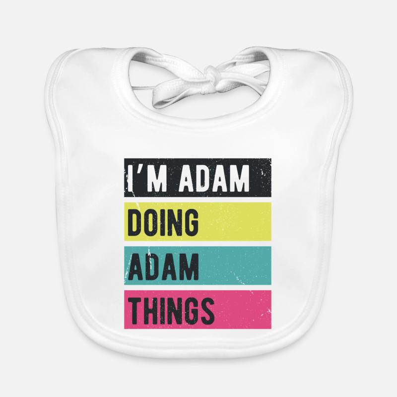 Ich bin Adam, mache Adam Things Retro Colors Baby Bio-Lätzchen