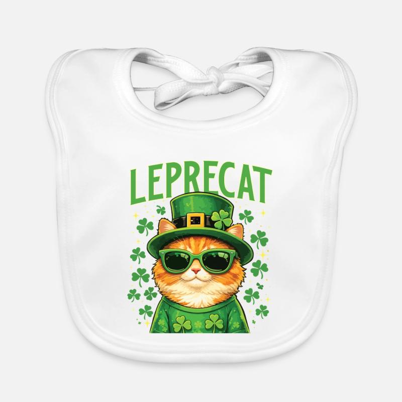 Leprecat St Patrick’s Irish Lucky Cat Organic Baby Bibs
