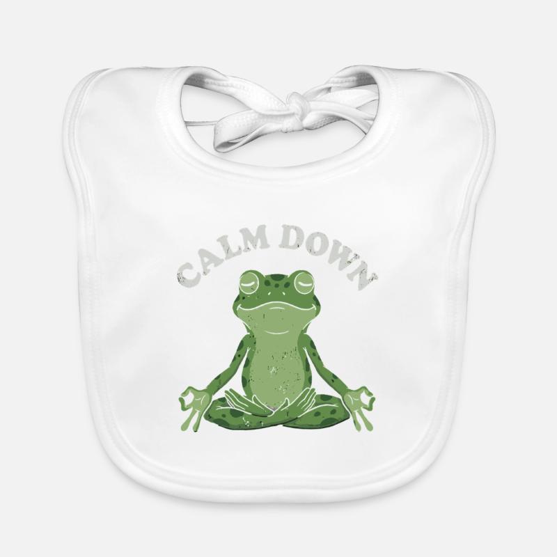 Little Toad Meditation Pose Organic Baby Bibs