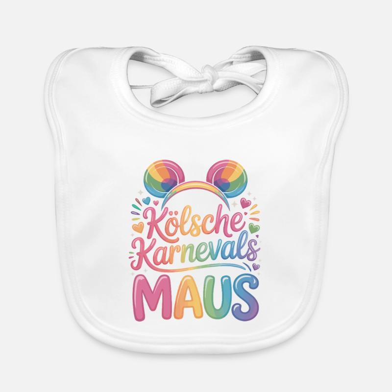 Kölsche Karnevalsmaus Karneval Köln Kölner Maus Baby Bio-Lätzchen