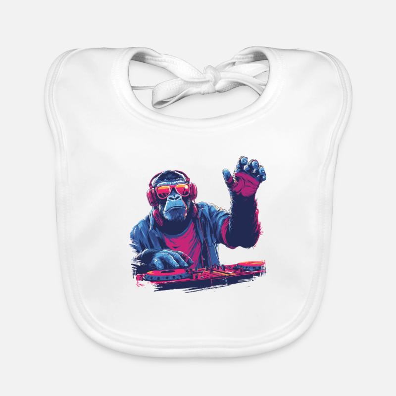 Cooler DJ-Affe Baby Bio-Lätzchen