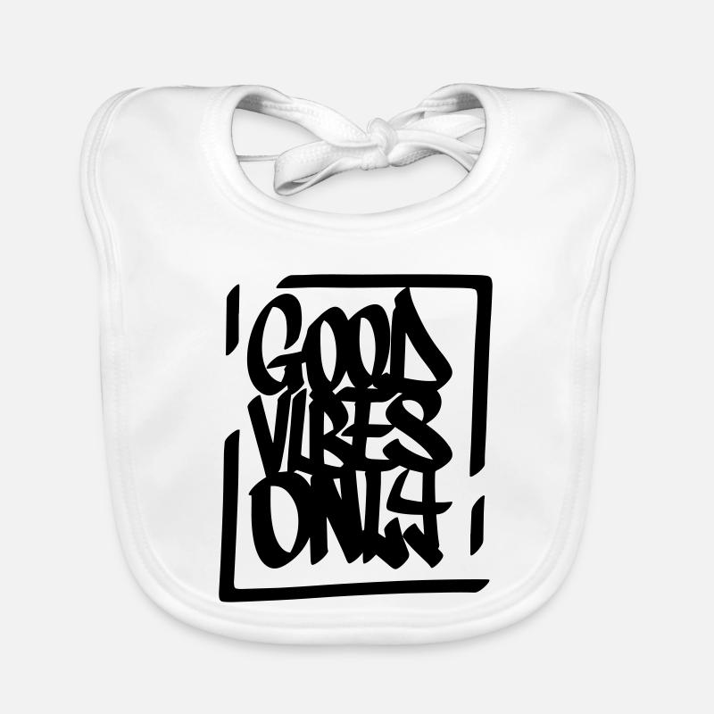 Gute Vibes Lebensmotto - Bavoir bio Bébé - blanc