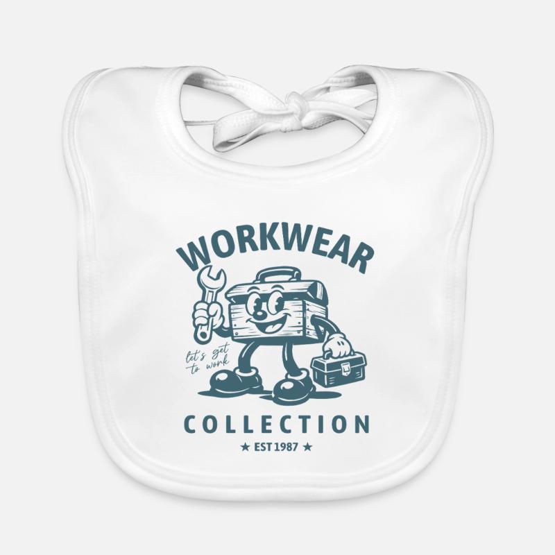 Workwear Collection Toolbox Organic Baby Bibs