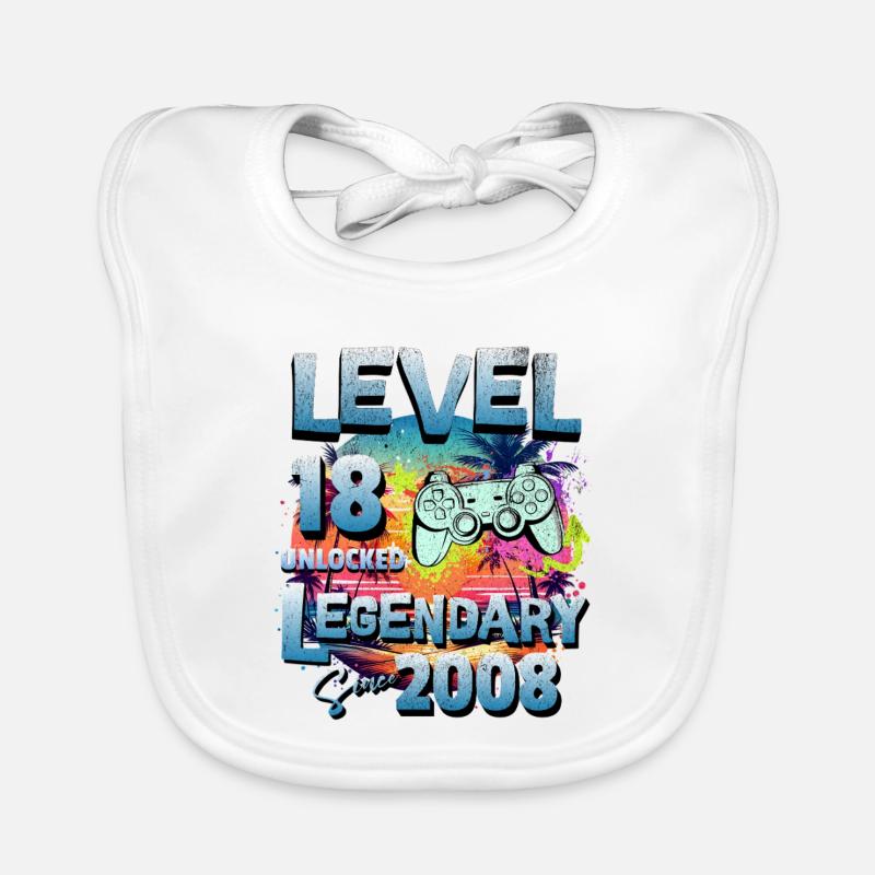 Level 18 Jahre Freigeschaltet seit 2008 Geburtstag Baby Bio-Lätzchen