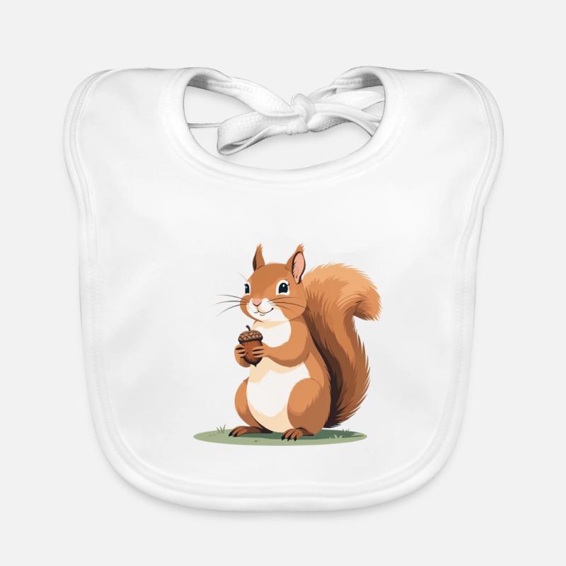 Eichhörnchen mit Eichel Karikatur Baby Bio-Lätzchen