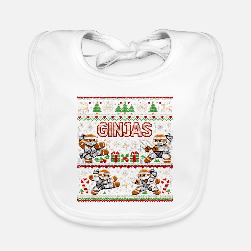 Ginjas Lebkuchen-Weihnachtspullover Baby Bio-Lätzchen