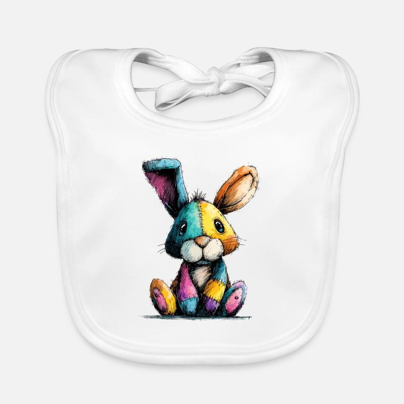 Patchwork Bunny Coloré Bavoir bio Bébé