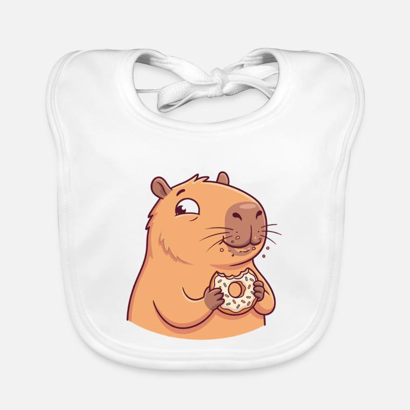 Capybara avec motif d’animal mignon drôle de beignet Bavoir bio Bébé