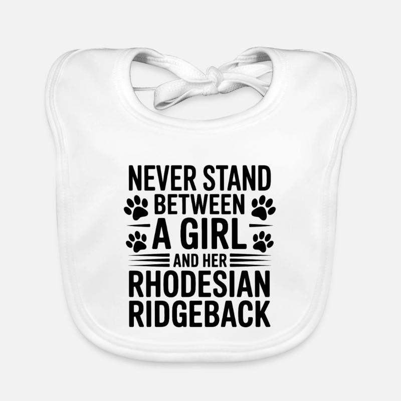 Cadeau drôle de chien sur les paroles de Rhodesian Ridgeback. Bavoir bio Bébé