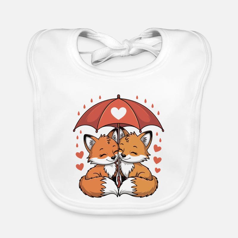 Fuchs Comic Paar Liebe Baby Bio-Lätzchen